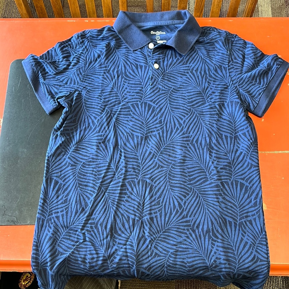 Goodfellow & Co. Blue and Black Short Sleeve Polo Shirt. Size Med. NWOT!